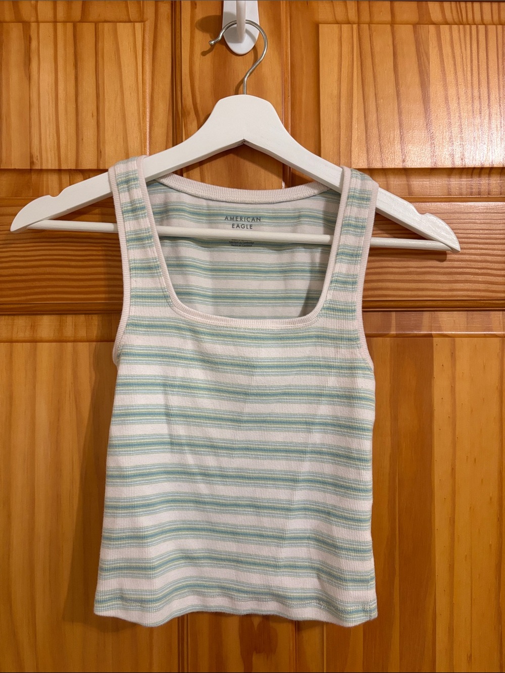 American Eagle Size XS Blue Ribbed Striped Tank Top